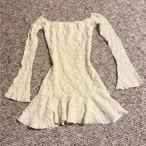 Cream Long Sleeve Dress